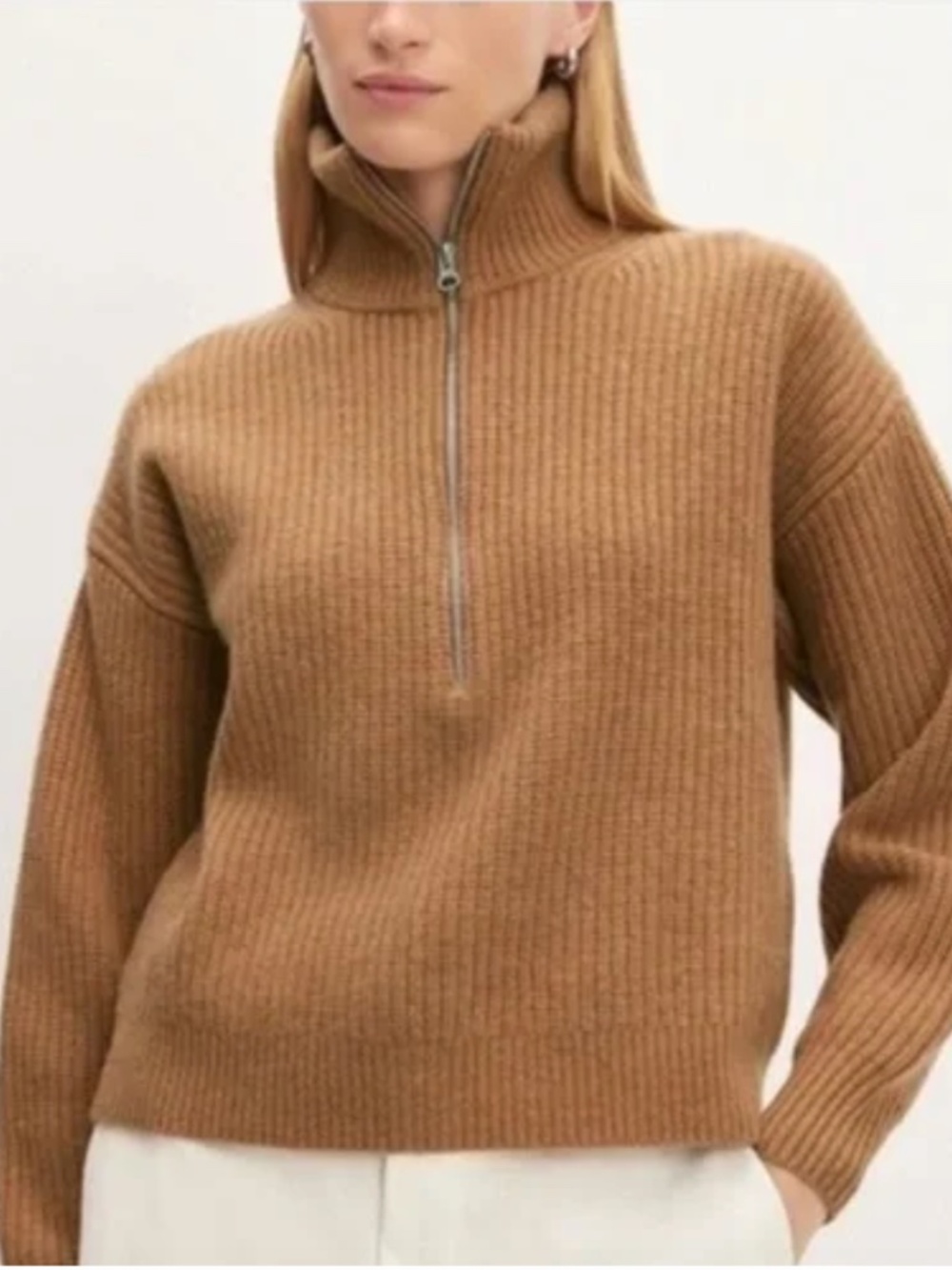 Everlane Felted Merino Wool Half Zip Sweater M